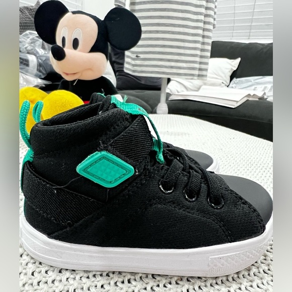 Converse Kids' Black and Teal High-Top Sneakers - Picture 4 of 8